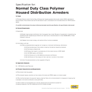 -2 Specification for IEEE Normal Duty Class Distribution Arresters (TD01078E)